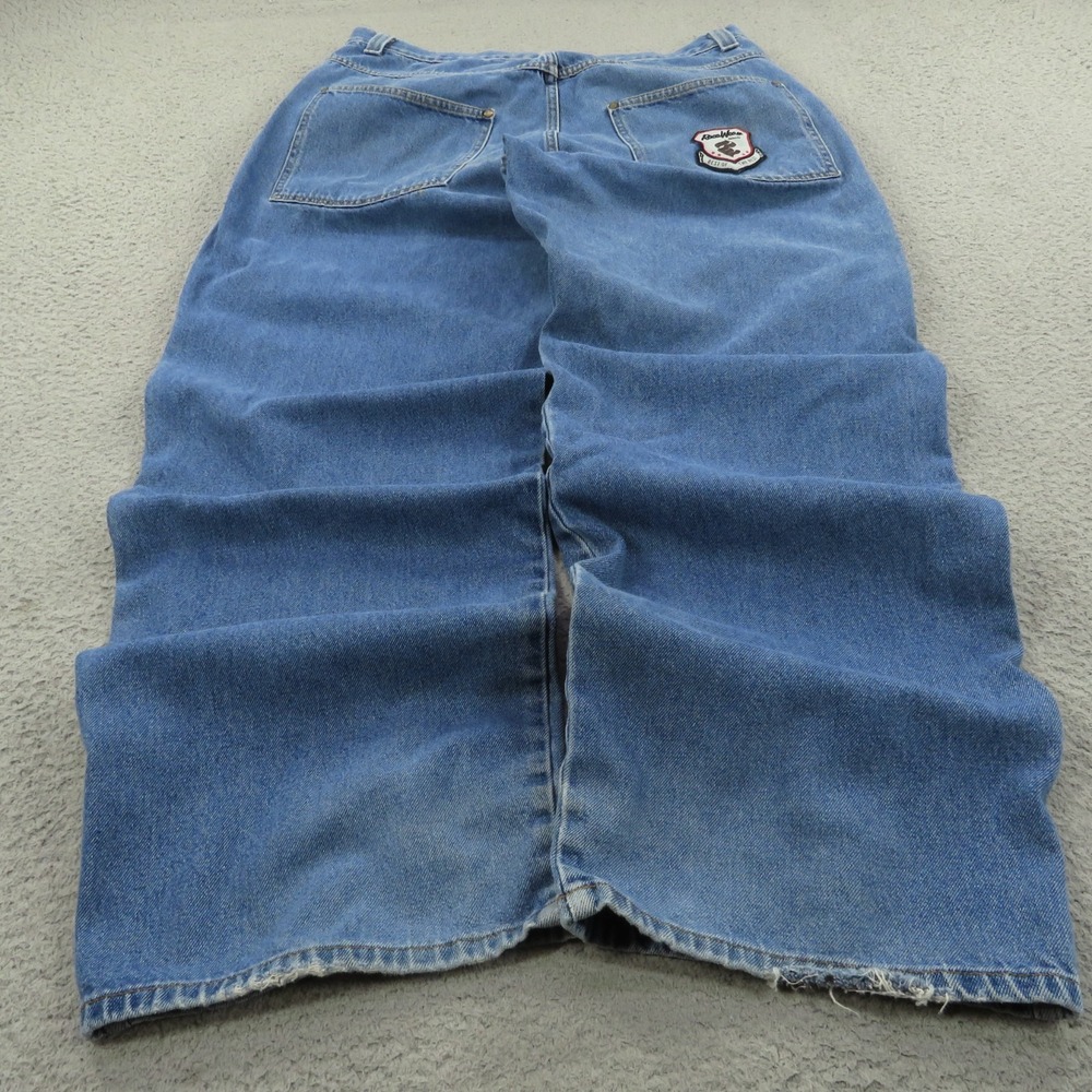 Baggy Rocawear Jeans Men 34 Y2K Skater Embroidered Grunge Wide Leg Opening Pipes
